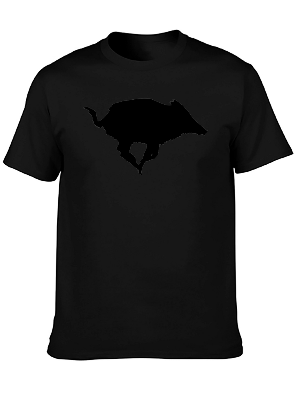 Wild Boar Silhouette Black T-Shirt