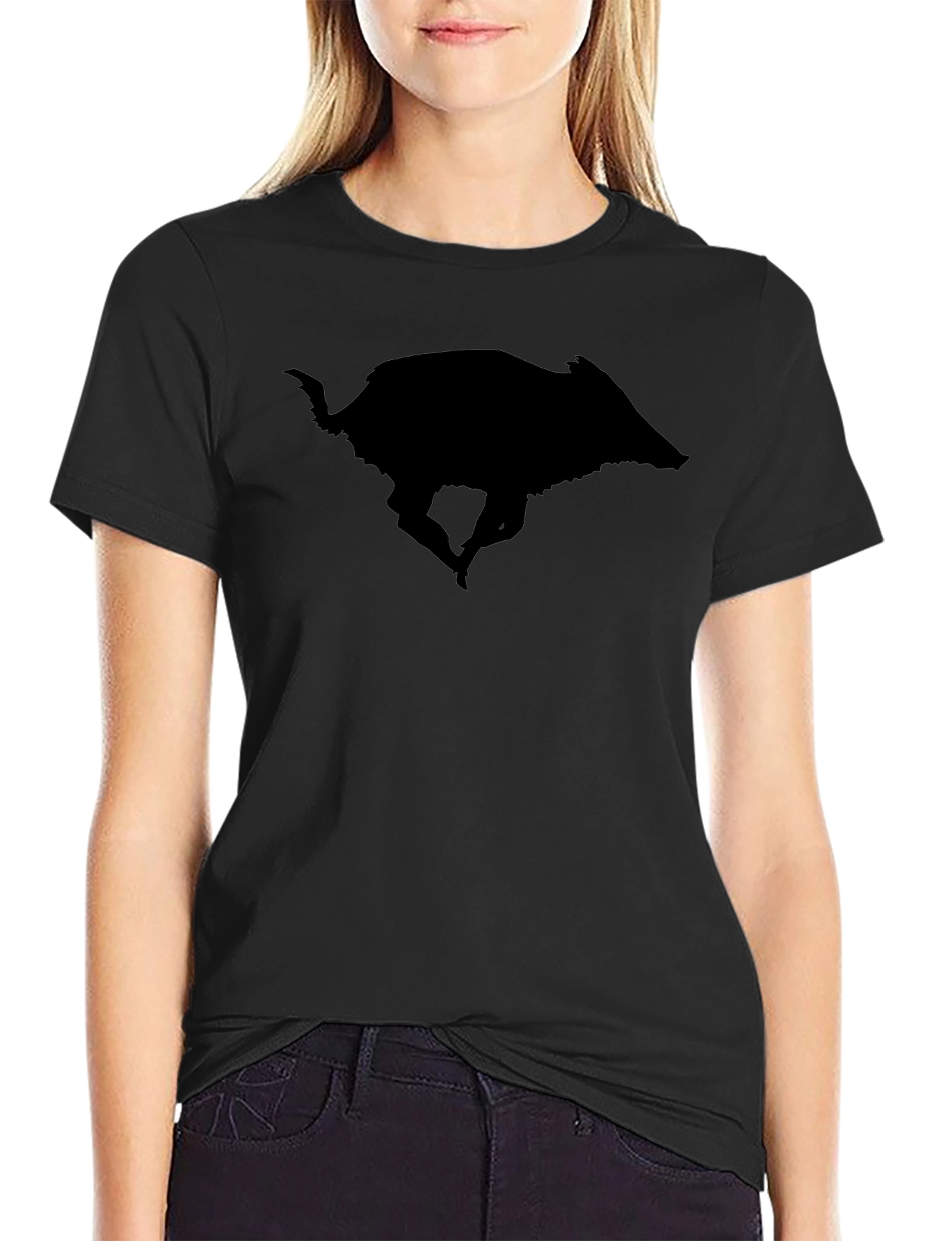Wild Boar Silhouette Black T-Shirt