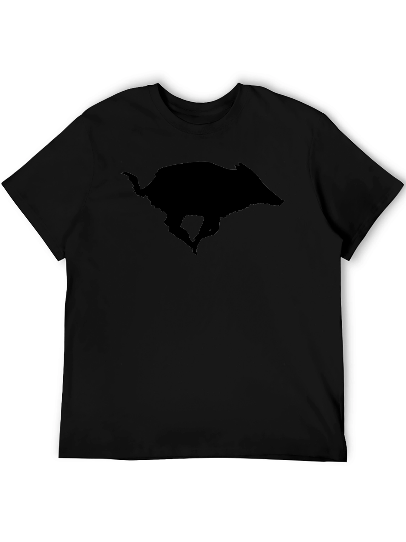 Wild Boar Silhouette Black T-Shirt