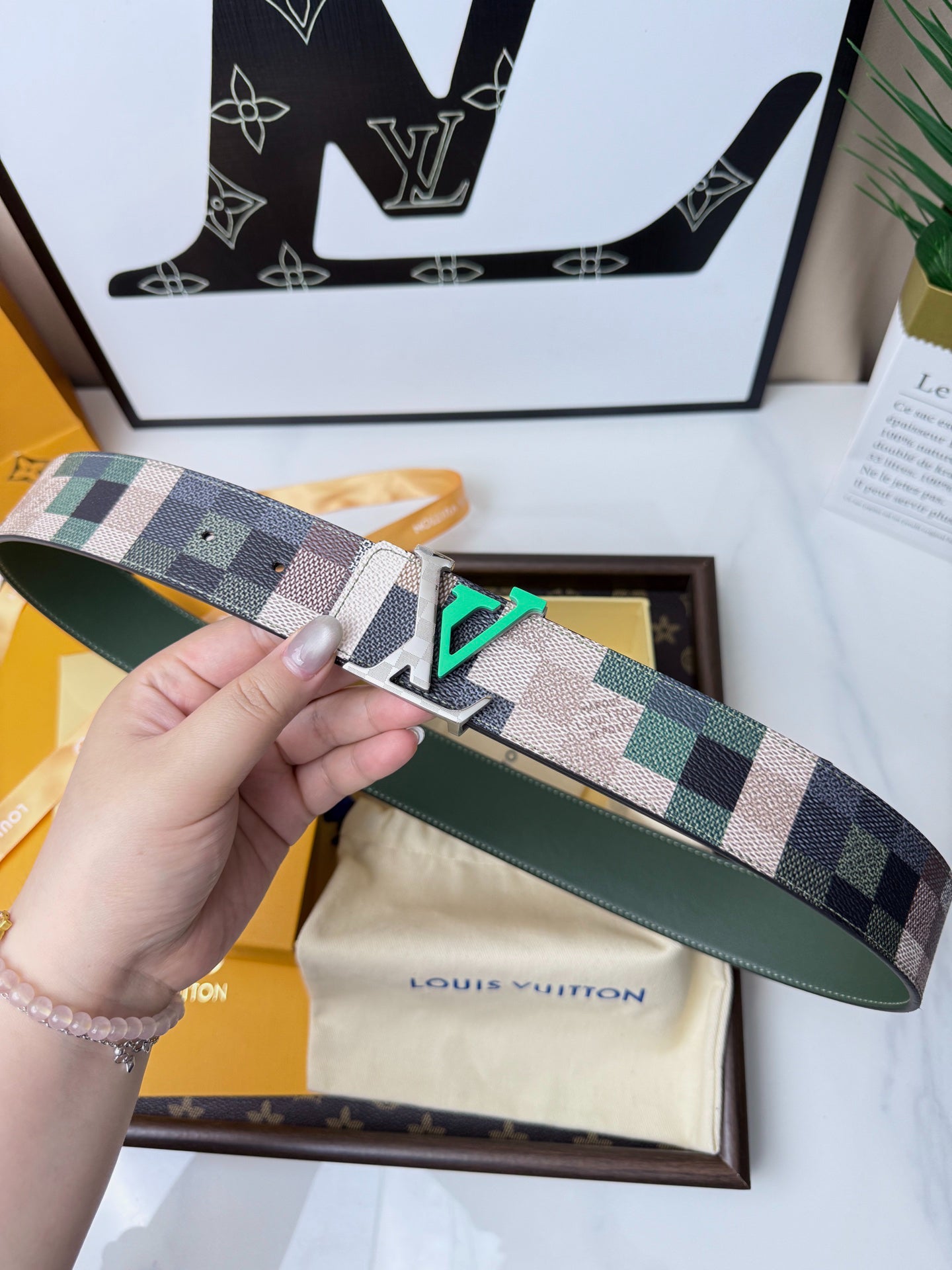 Louis Vuitton LV Initiales Damoflage 40mm Reversible Men's Belt