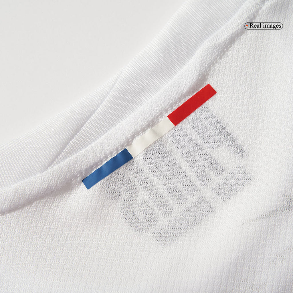 KVARATSKHELIA #7 PSG Away Football Shirt 2024/25 White Soccer- UCL