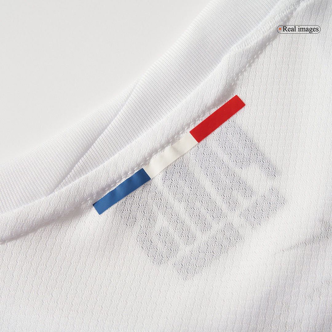 KVARATSKHELIA #7 PSG Away Football Shirt 2024/25 White Soccer- UCL