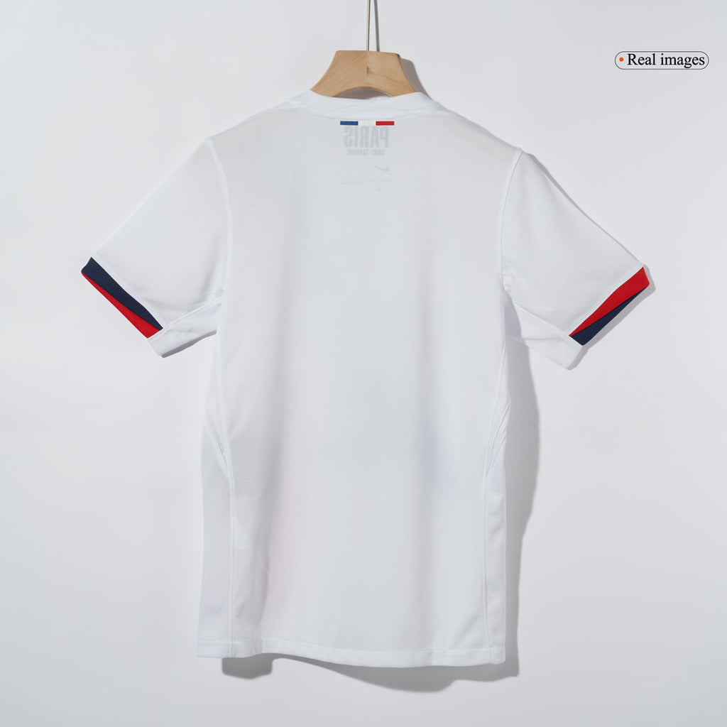 KVARATSKHELIA #7 PSG Away Football Shirt 2024/25 White Soccer- UCL