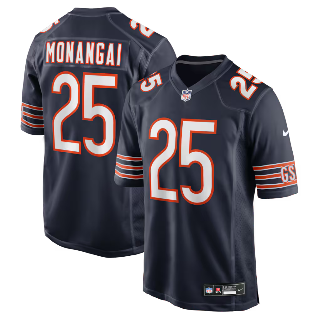 Men's Nike Kyle Monangai Navy Chicago Bears Navy Game Jersey