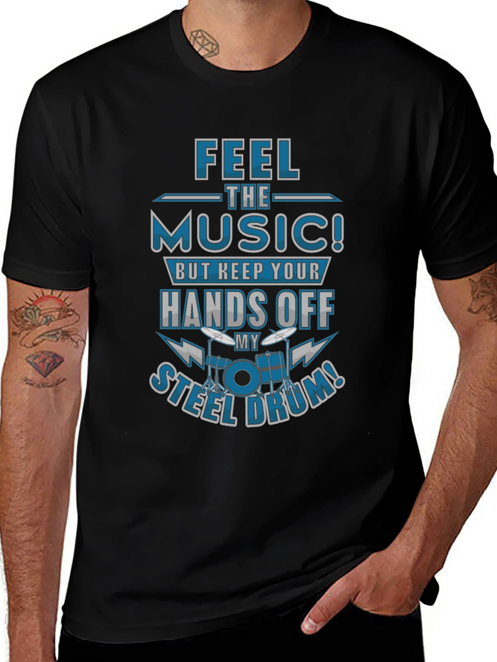 Feel the Music Steel Drum Graphic Tee