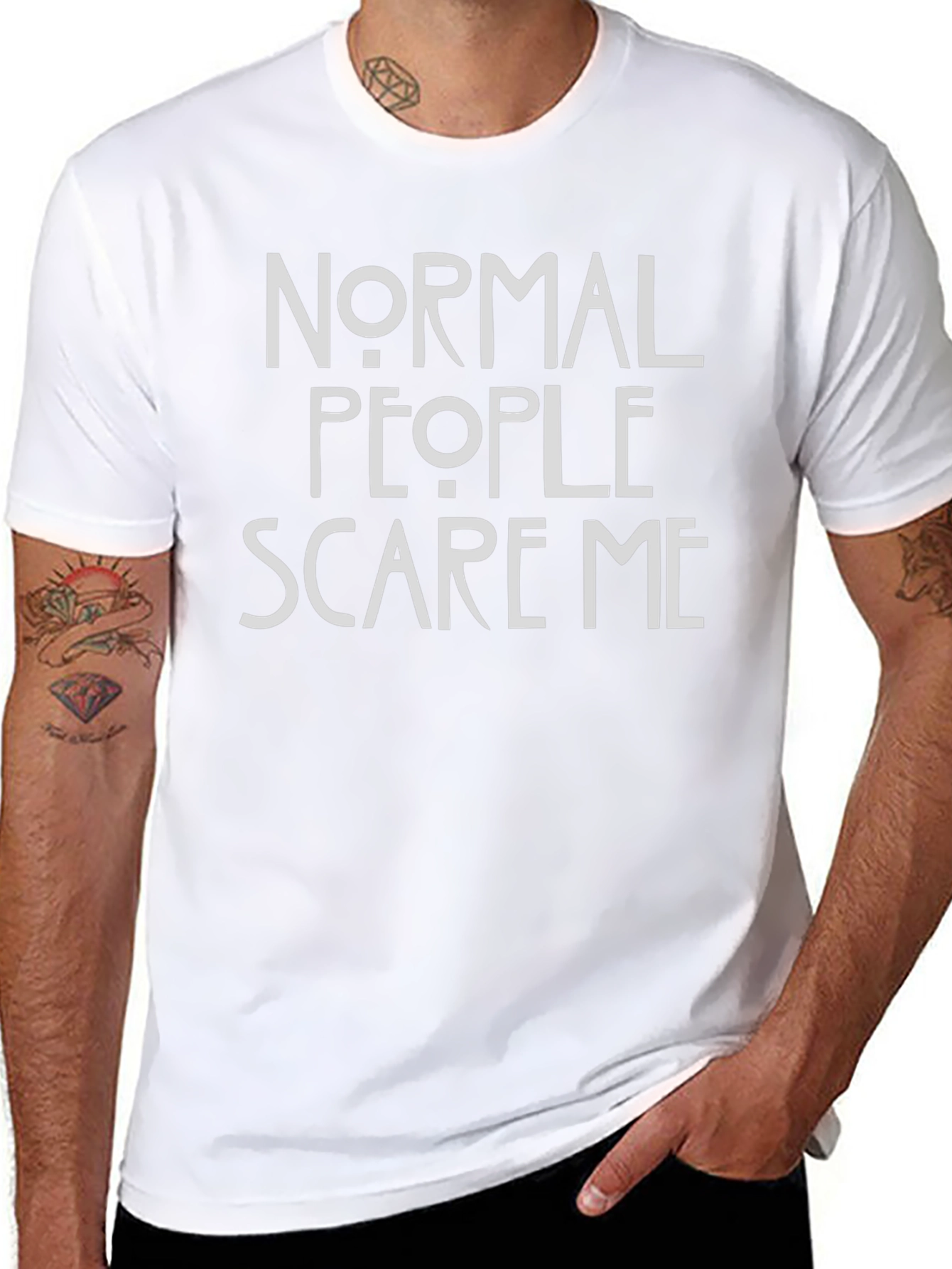 Normal People Scare Me Graphic Tee - Black Cotton T-Shirt