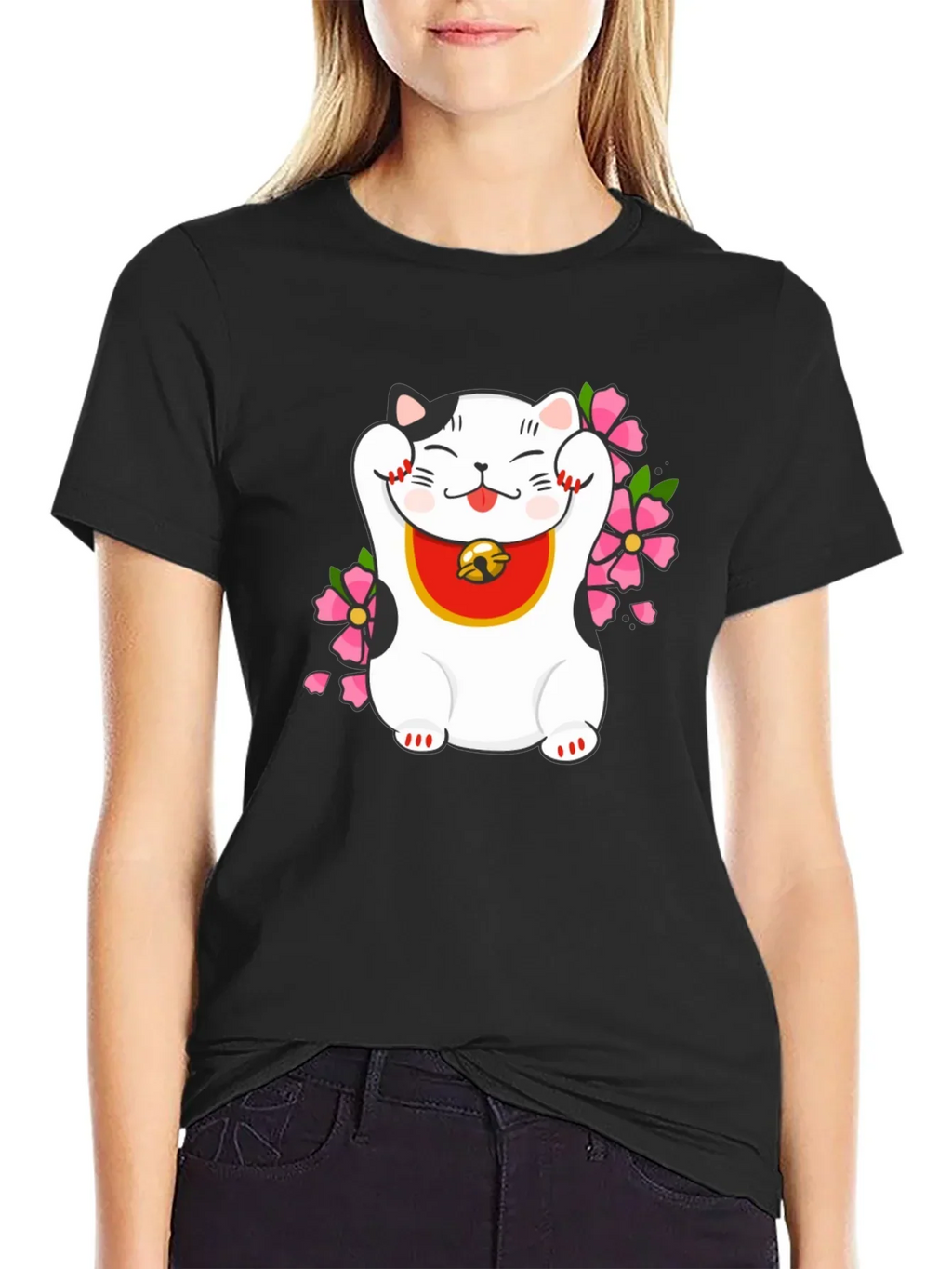 Lucky Cat T-Shirt - Trendy Graphic Tee