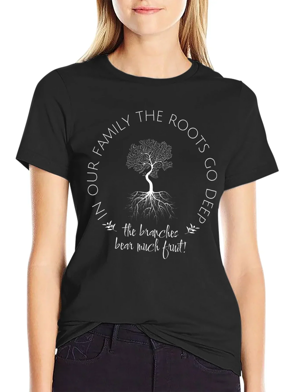 Family Roots Tree Graphic T-Shirt - Deeply Rooted Design