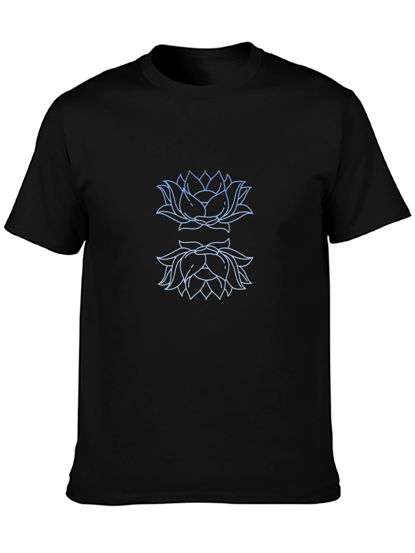 Lotus Outline Graphic Black T-Shirt