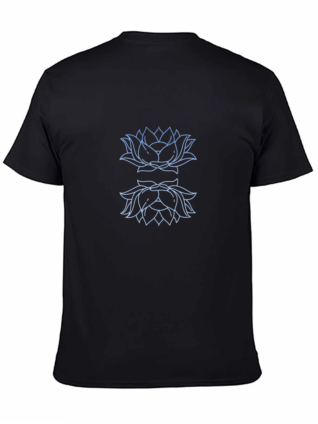 Lotus Outline Graphic Black T-Shirt