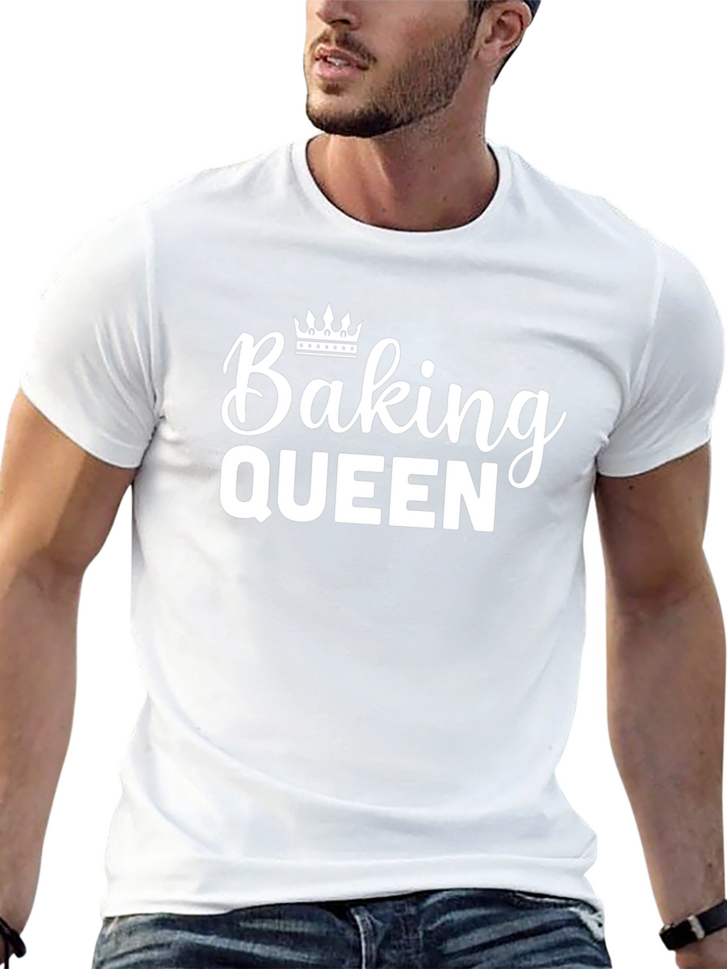 Baking Queen Black T-Shirt with Crown