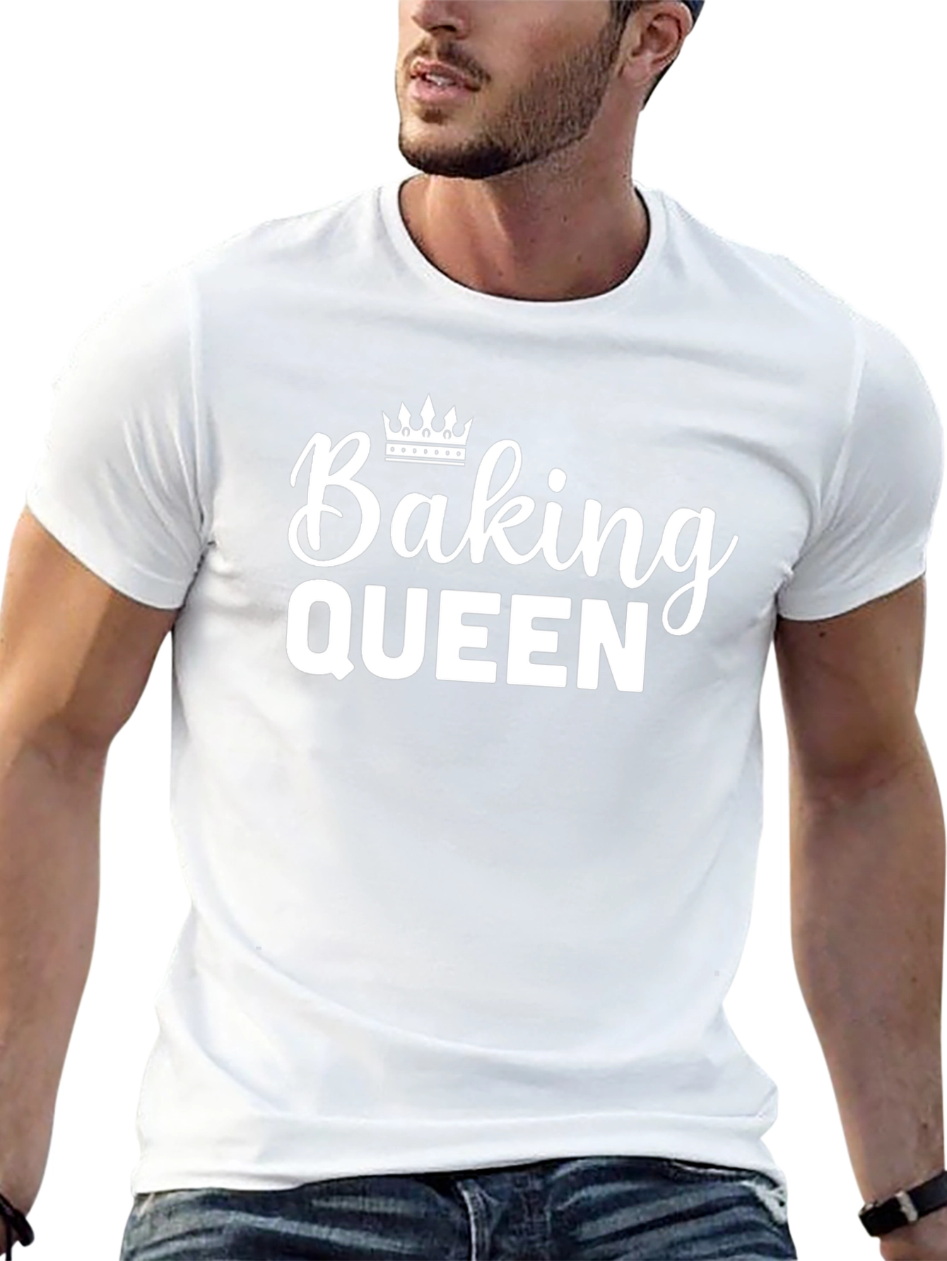 Baking Queen Black T-Shirt with Crown
