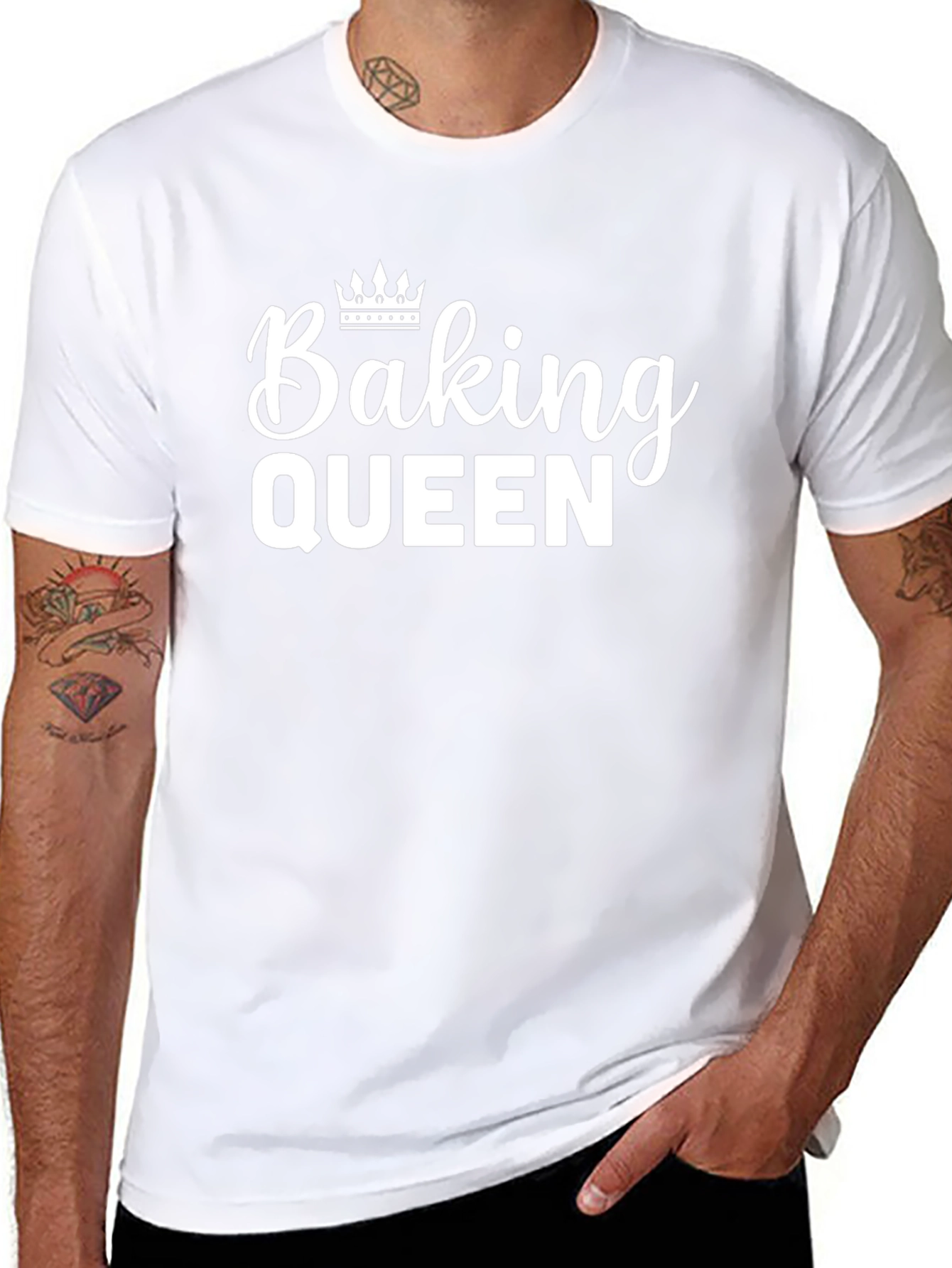 Baking Queen Black T-Shirt with Crown