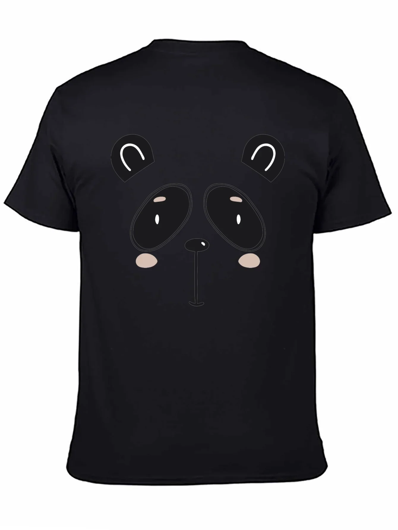 Cute Panda Graphic Black T-Shirt