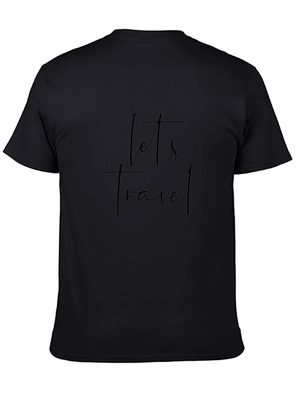 Lets Travel Graphic Print Black Crew Neck T-Shirt