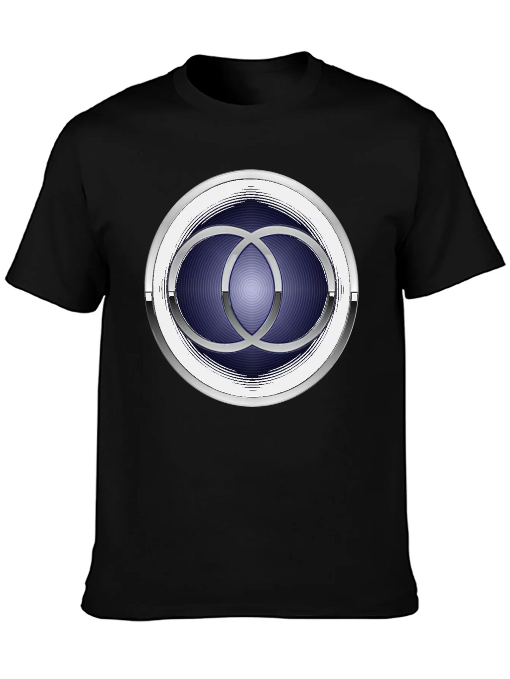 Abstract Circle Design Black T-Shirt