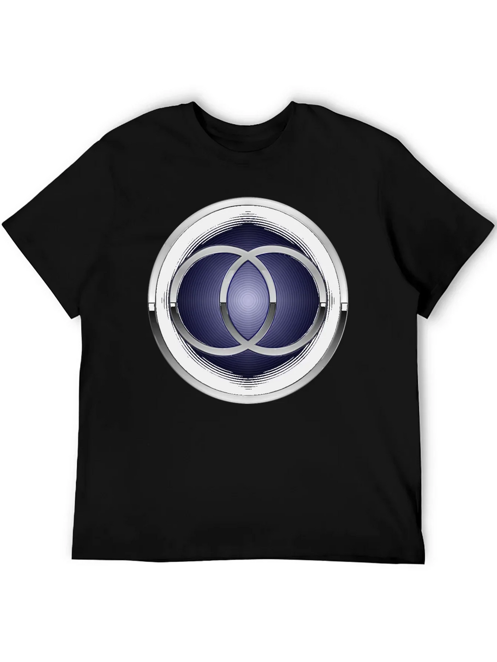 Abstract Circle Design Black T-Shirt