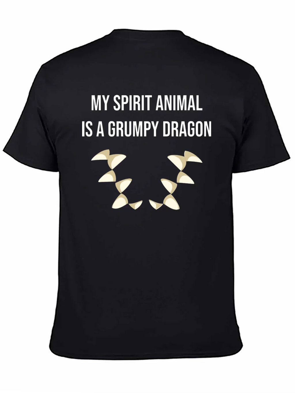 Grumpy Dragon Spirit Animal T-Shirt - Black