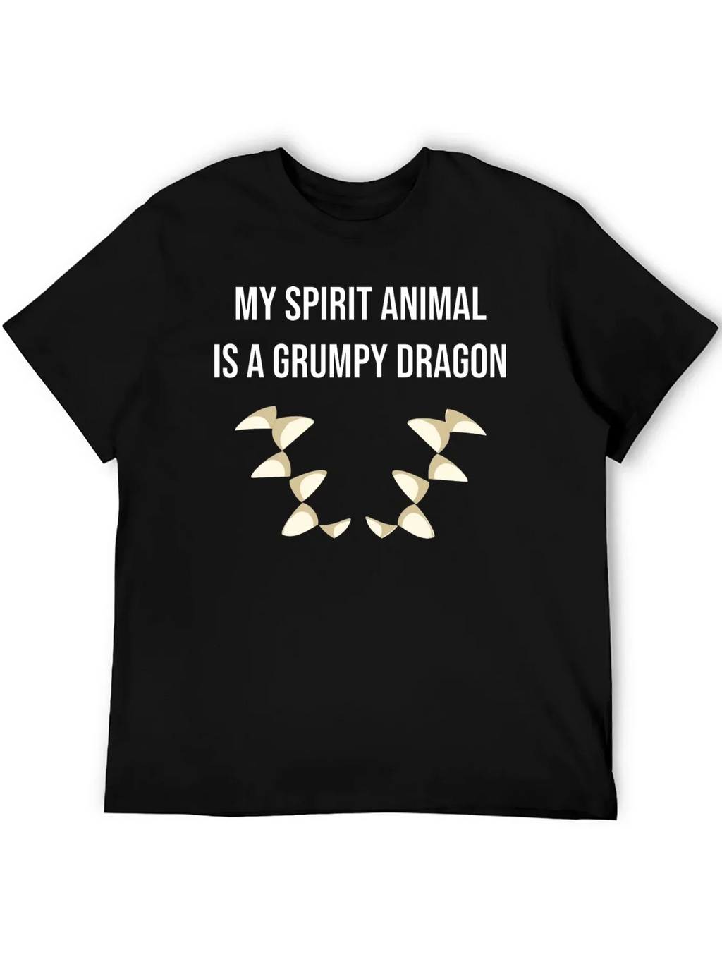 Grumpy Dragon Spirit Animal T-Shirt - Black