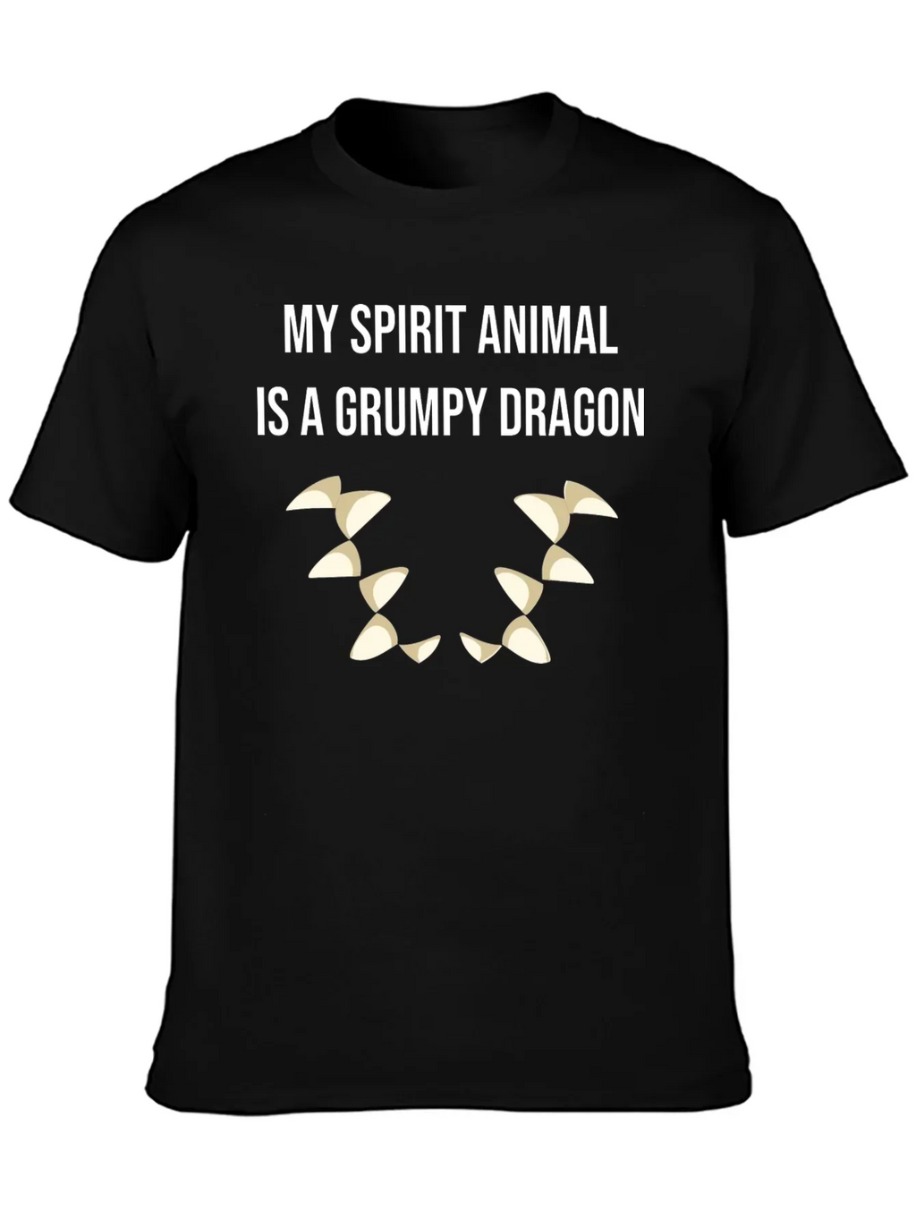 Grumpy Dragon Spirit Animal T-Shirt - Black