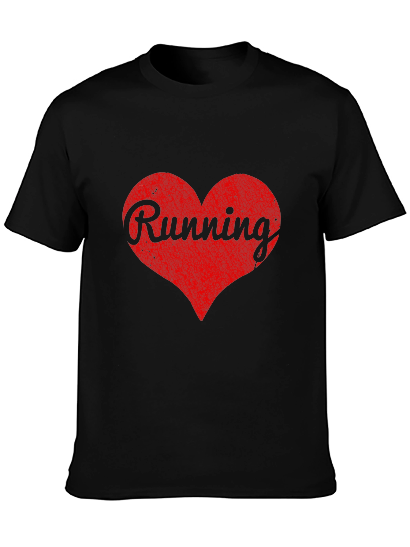 Running Heart Graphic Black T-Shirt