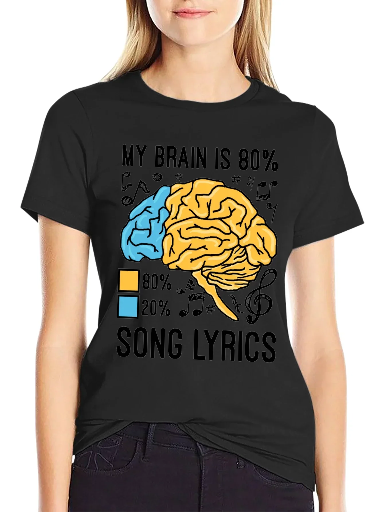 My Brain is 80% Song Lyrics Graphic T-Shirt