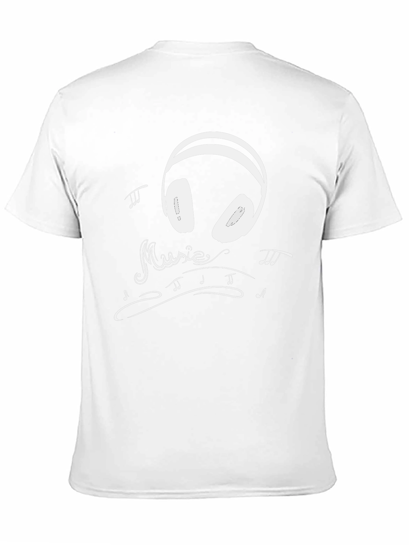 Music Lovers Black T-Shirt with Headphone Design