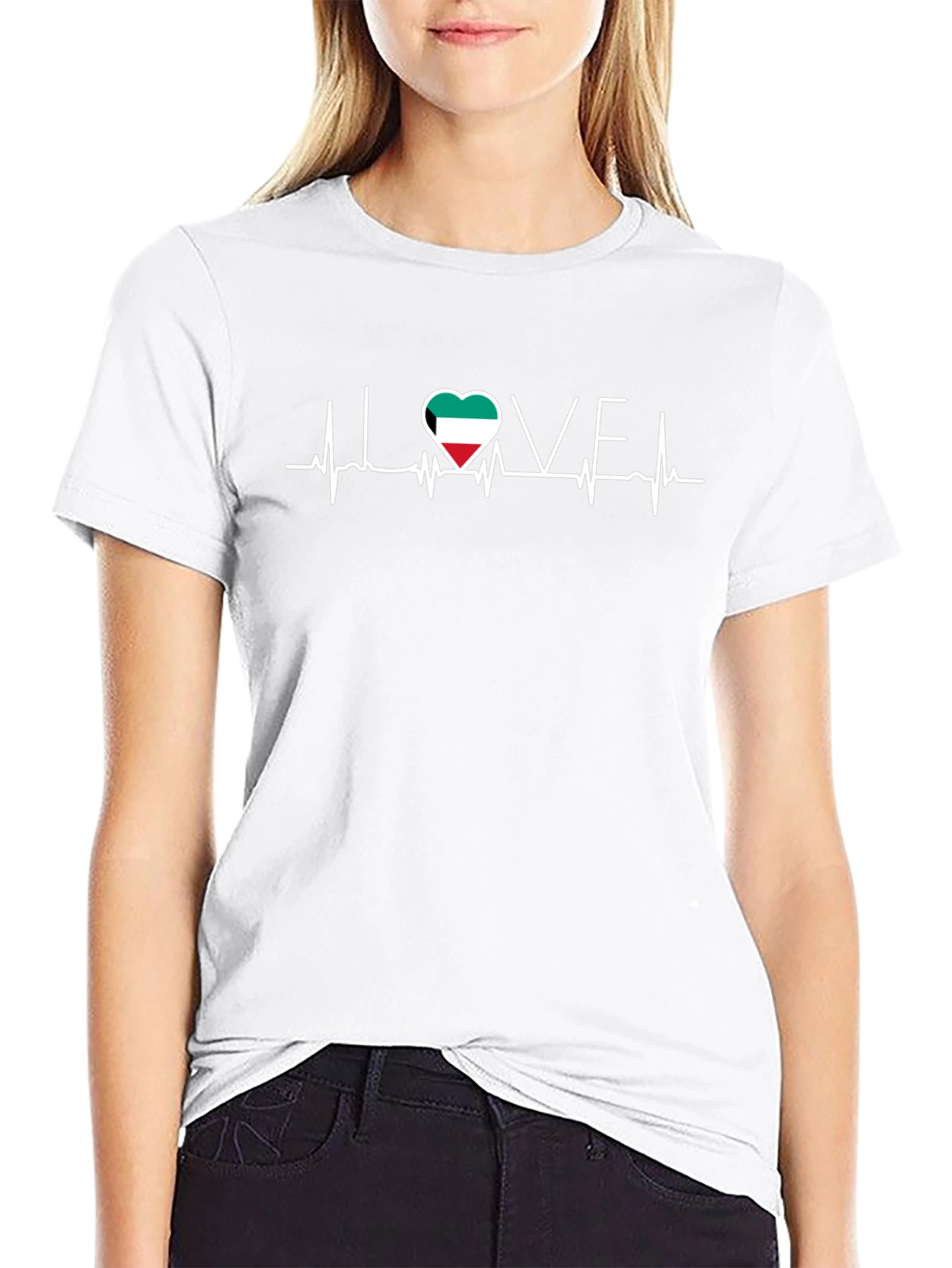 Kuwait Flag Heartbeat T-Shirt - I Love Kuwait Tee