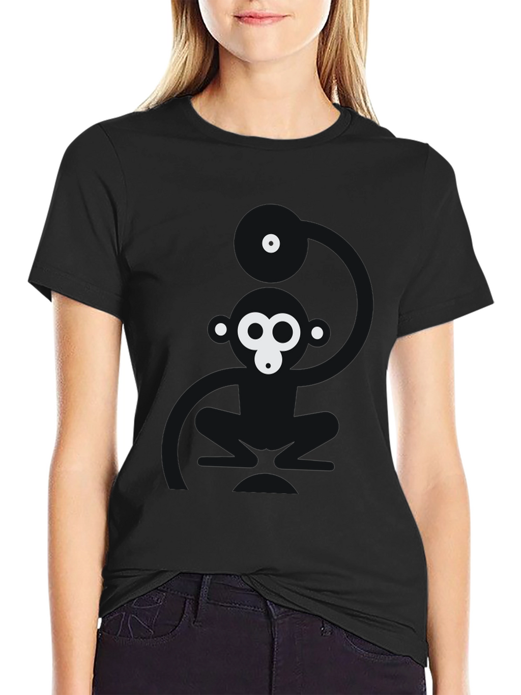Abstract Gorilla Graphic Black T-Shirt