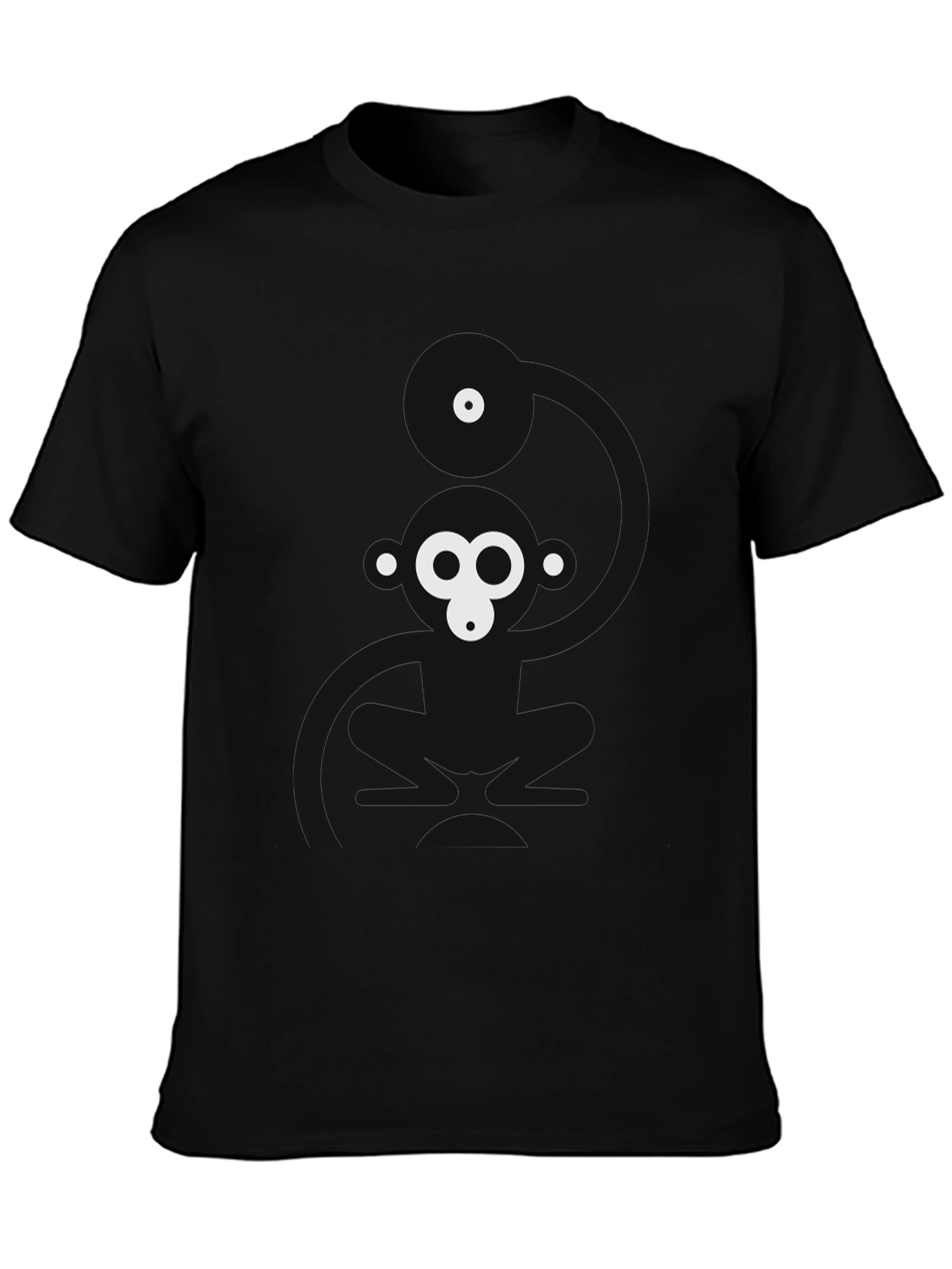 Abstract Gorilla Graphic Black T-Shirt