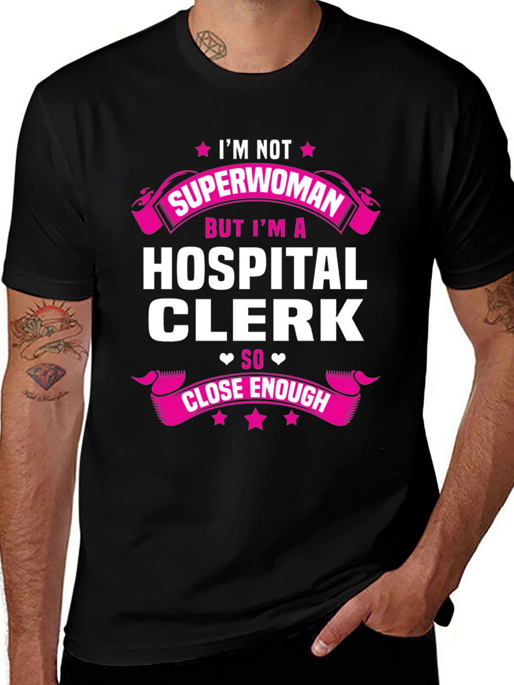 Hospital Clerk Superwoman T-Shirt - Funny Gift