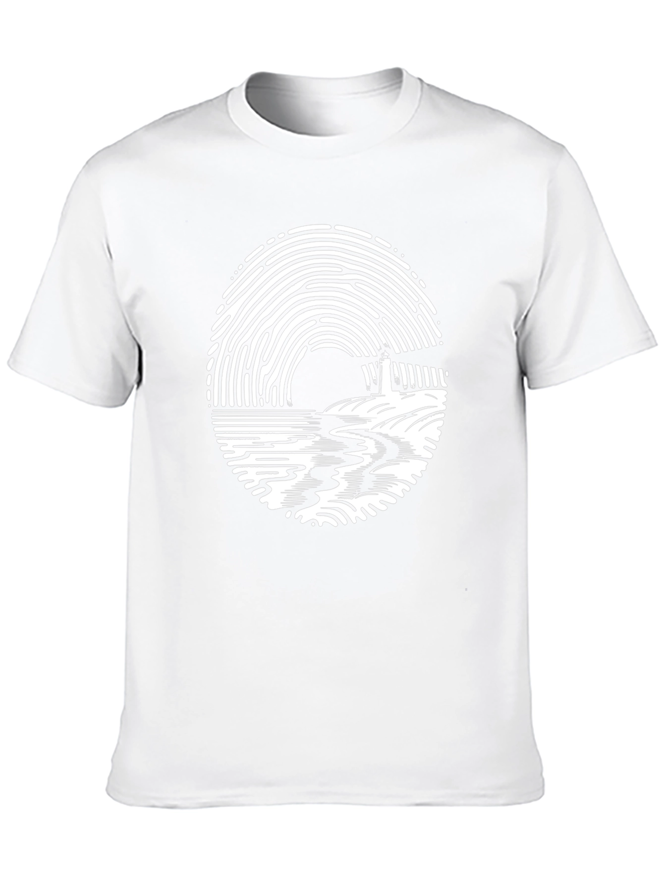 Fingerprint Lighthouse Graphic T-Shirt