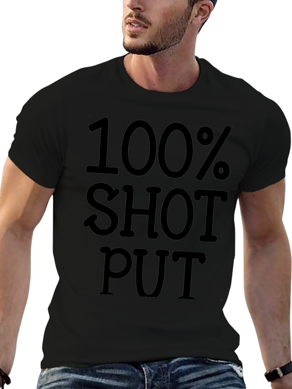 100% Shot Put Black Graphic Tee