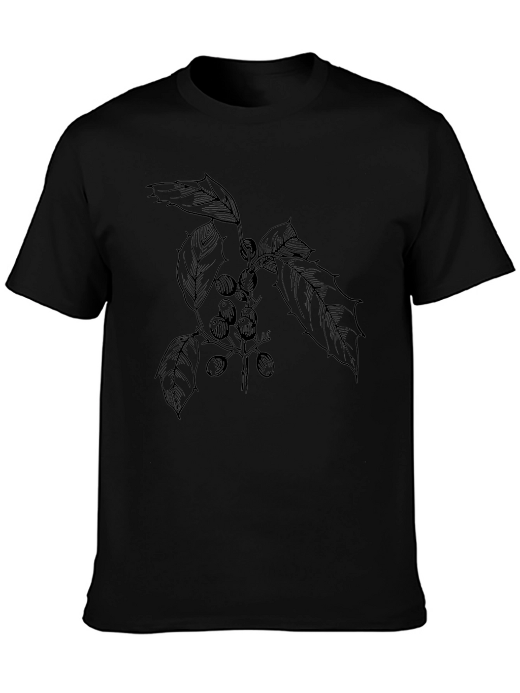 Botanical Print Black T-Shirt