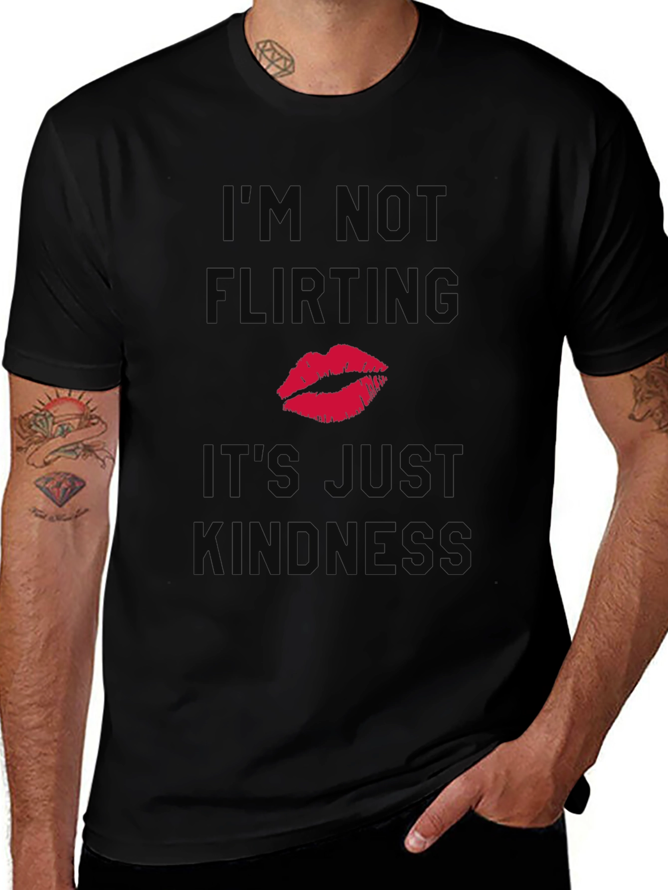 Funny Kindness T-Shirt - Im Not Flirting Kiss Tee