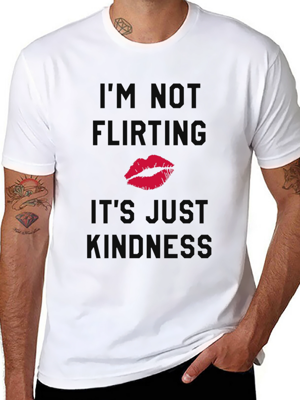 Funny Kindness T-Shirt - Im Not Flirting Kiss Tee